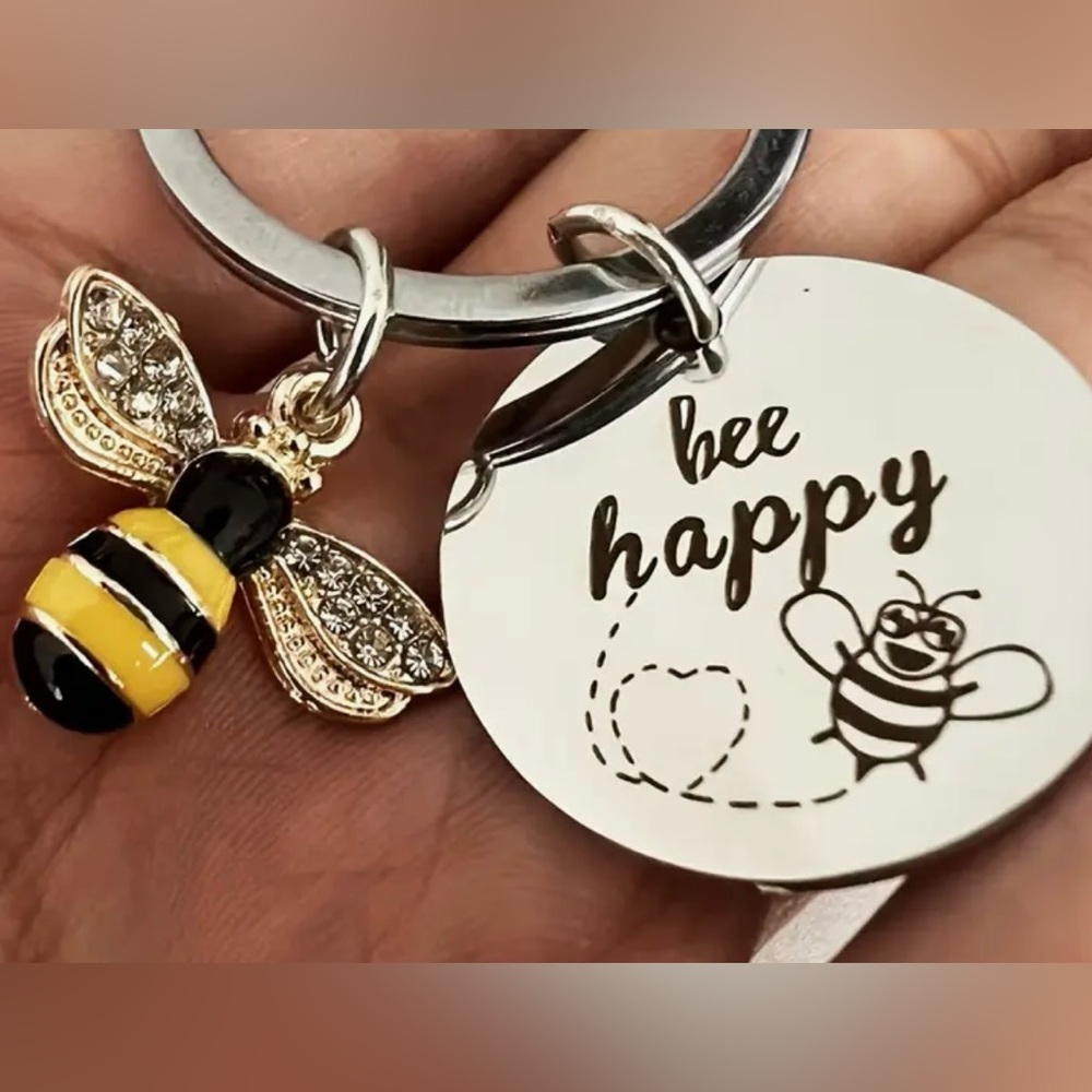 New 🐝 Bee happy keychain